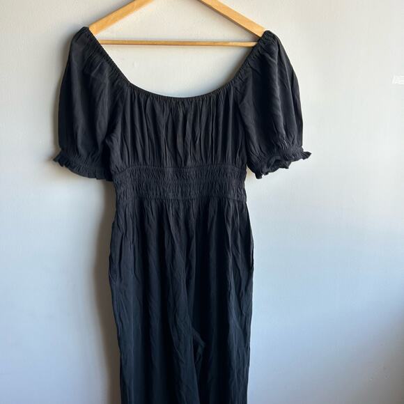 Madewell The Sophia Scoop-Neck Jumpsuit Womens Size M Black Smocked NWT - Picture 5 of 9